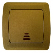 Одноклавішний вимикач з підсвічуванням бронза VIKO Carmen Decora