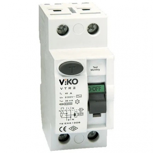 Пристрій захисного відключення ПЗВ VIKO 2Р (двополюсний) 25А 30мА 230V - 1