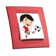 Одноклавішний дитячий вимикач червоний "Футболіст" GUNSAN MODERNA KIDS