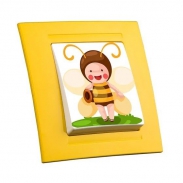 Одноклавішний дитячий вимикач жовтий "Бджілка" GUNSAN MODERNA KIDS