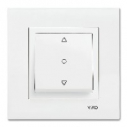 Одноклавішний вимикач управління жалюзі білий VIKO Karre