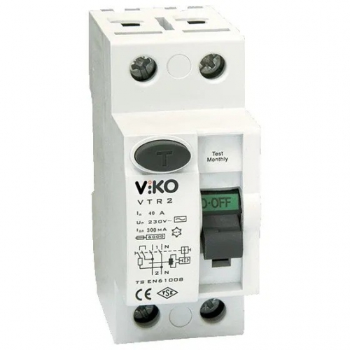 Пристрій захисного відключення ПЗВ VIKO 2Р (двополюсний) 32А 300мА 230V - 1