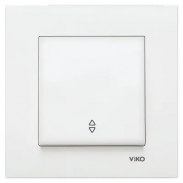 Одноклавішний прохідний вимикач білий VIKO Karre