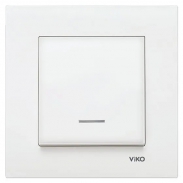 Одноклавішний вимикач з підсвічуванням білий VIKO Karre
